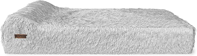 KOPEKS Dog Bed Chew Proof Replacement Cover Memory Foam Beds - Extra Large (Jumbo Size) - Fluffy Grey