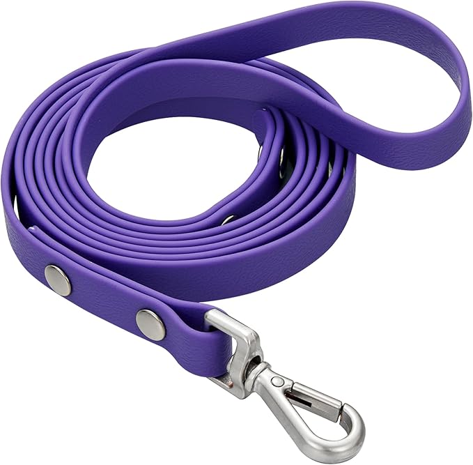 Waterproof Long Dog Training Leash 10ft Outdoor PVC Dog Leashes Great for Large Medium Small Dog Training Lead,Beach,Yard,Play,Camping(Purple