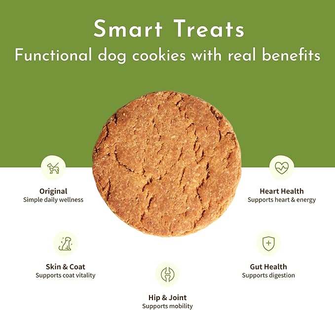 PawCo Dog Treats, Gut Health – Supports Digestion & Sensitive Stomachs – Crunchy Dog Cookies with Postbiotics, Peanut Butter & Apple – Functional & Healthy Rewards for Dogs – Magic Cookie – 8.8oz