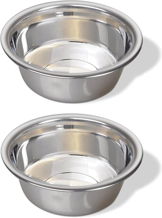 Greendale - 2 Pack - 10 Cup Capacity - Stainless Steel Metal Dog Bowls - Perfect for Dog Food and Water. Wrong Size? Click to Look at Our Size Options.