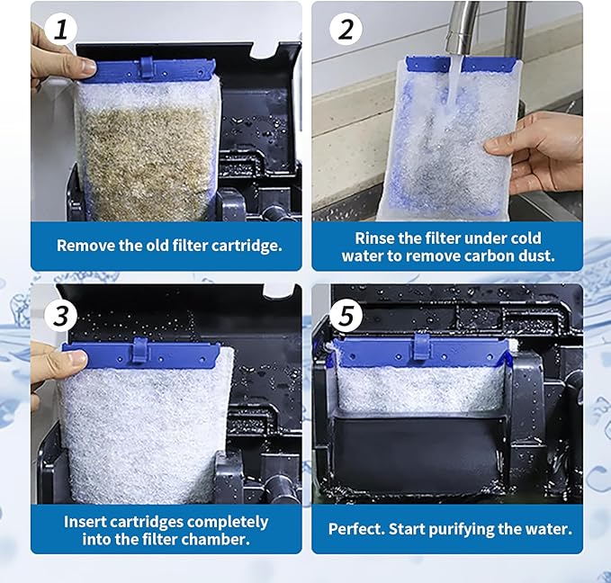 10 Count Large Filter Cartridges Compatible with Whisper Bio Bag Filters, Large Aquarium Filter Cartridge for Whisper 20i 40i, IQ20/30/45/60, PF20/30/40/60 and Repto Filter