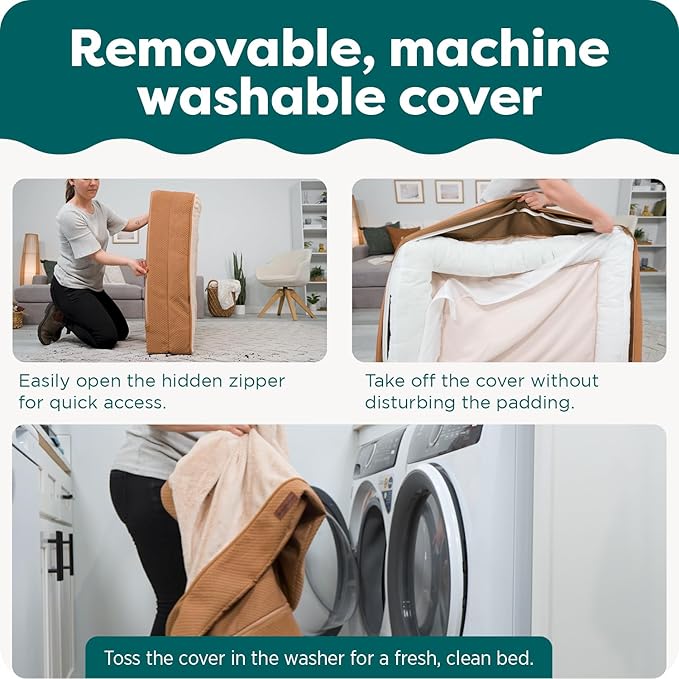 FurHaven Cooling Gel Dog Bed for Large Dogs, Comfort Sofa Bed with Cool Gel-Top Foam and a Solid Orthopedic Foam Base for Joint Support, Washable Cover, Jumbo XL, Plush & Velvet, Celadon Green