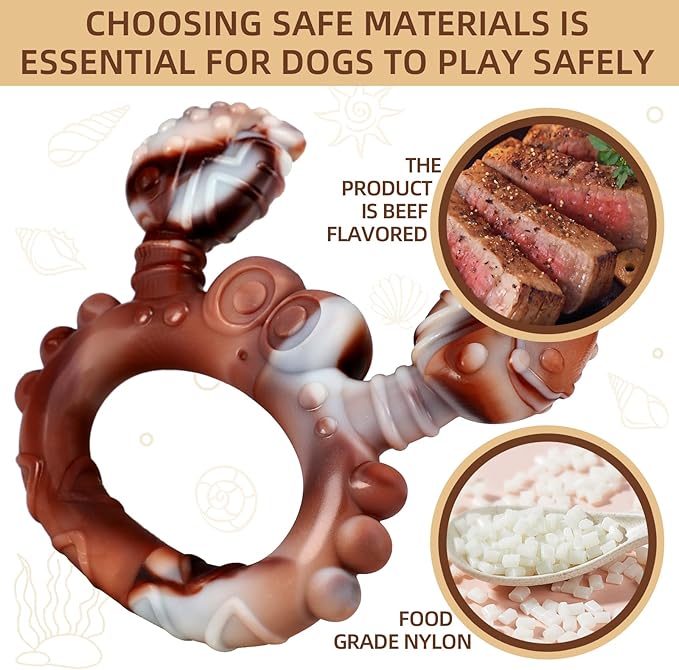 Indestructible Dog Toys for Aggressive Chewers, Tough and Durable Chew Toys for Large Medium Dogs, Interactive Dog Chew Toys to Keep Them Busy (D Crab)