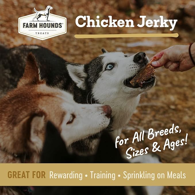 Farm Hounds - Chicken Jerky - Premium Natural Jerky for Dogs - 100% Humanely Raised Chicken - Break-to-Size - Great for Training & Treats - No Added Fillers - Made in USA - 3.5 oz -2 Pack