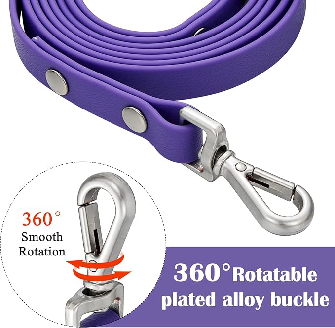 Waterproof Long Dog Training Leash 30ft Outdoor PVC Dog Leashes Great for Large Medium Small Dog Training Lead,Beach,Yard,Play,Camping(Purple