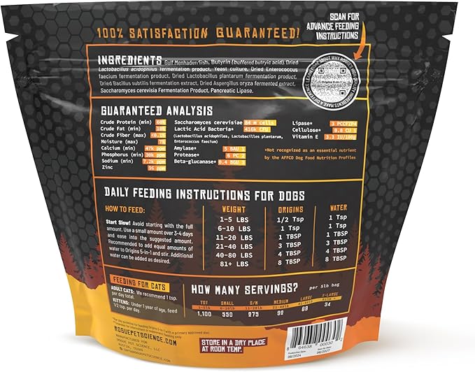 Origins 5-in-1 Dog Supplement - Powdered Food Topper w/Natural Omega 3 Fish Oil - Supports Healthy Digestion, Skin, and Coat - Helps Reduce Itching & Joint Inflammation (5 lbs)
