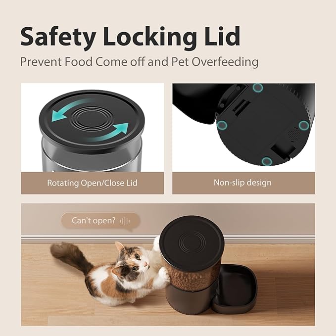 IMIPAW Automatic Cat Feeder with Camera, 1080P HD AI Pet Recognition Recording, 5G WiFi APP Remote Control, Timed Programmable Food Dispenser, Two-Way Audio, with Night Vision Function and Desiccant