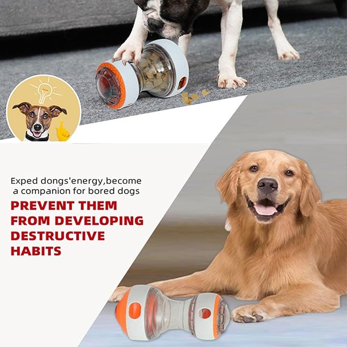 Dog Food Dispenser Puzzle Toy - Adjustable Rolling Treat Dispenser, Slow Feeder | Durable Puppy Enrichment Toy, Brain Stimulation, Mental Exercise, Interactive Pet Training