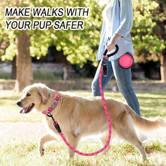 BARKBAY Dog Leashes for Large Dogs Heavy Duty Dog Leash 4/5/6 FT with Comfortable Padded Handle and Highly Reflective Threads for Medium Large Dogs Walking Training Running (4FT-1/2'',Pink)