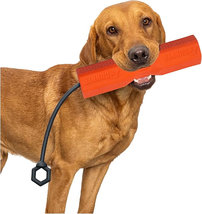 GUNNER Dog Training Bumper - Retriever Training Dummy, Retrieving Dummies for Pets, Bumpers for Water Retrieving with Adjustable Rope, (Orange)