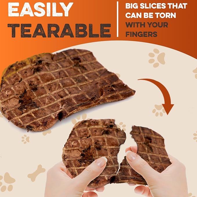 BRUTUS & BARNABY Bison Lung Fillets for Dogs – 100% USA-Sourced Single Ingredient Dog Treat – High Protein, Healthy, All-Natural Dog Chews – Grain-Free, No Additives, (16oz) – Made in The USA