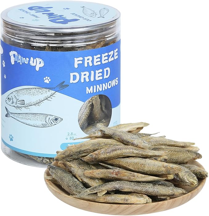 Freeze Dried Minnows Dogs Treats – 100% Raw Single-Ingredient Pet Fish Snacks – Rich in Omega-3, Grain-Free – Healthy Training Rewards & Meal Toppers, 2.8 oz