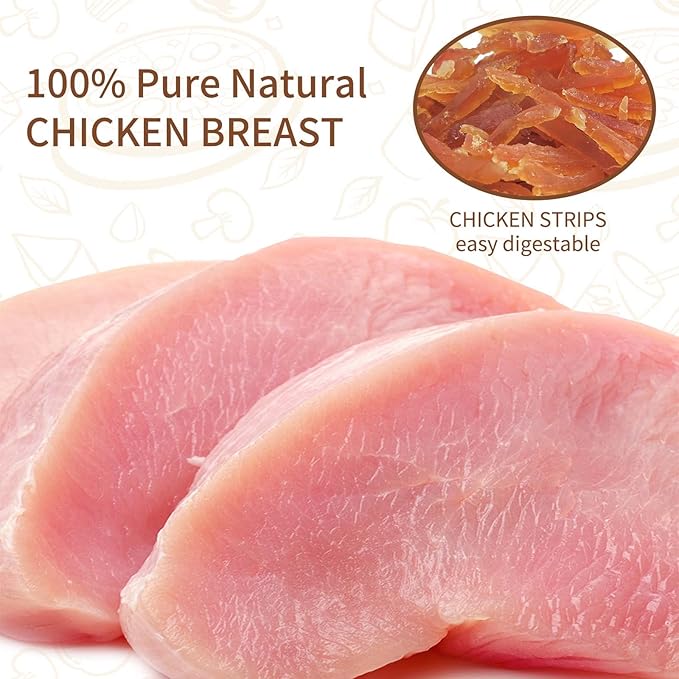 ASMPET Dog and Cat Treats, Chicken Strips, Grain Free Soft Chewy Training Rewards 10.6 OZ