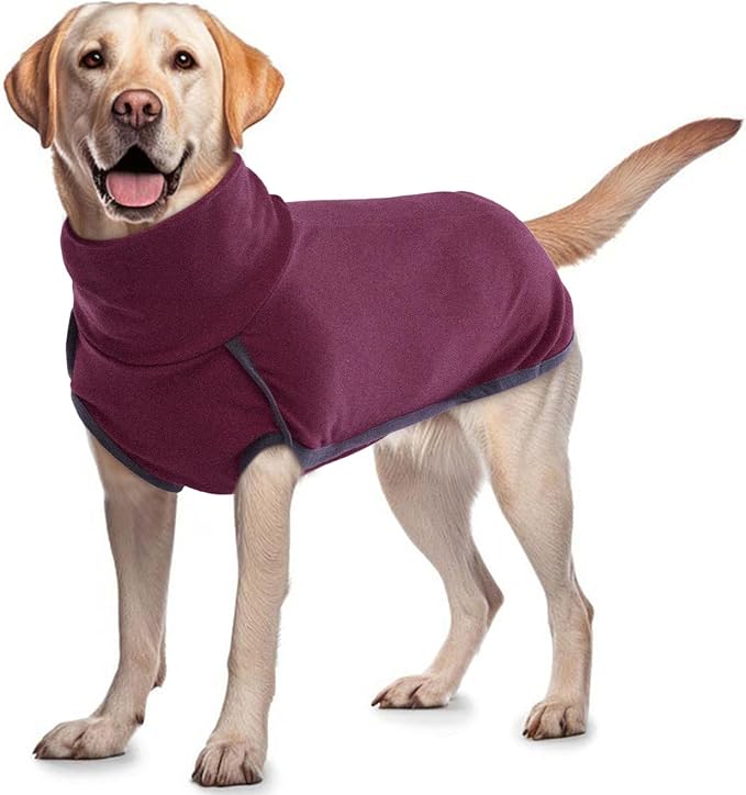 ROZKITCH Soft Warm Sweater Pajamas, Vest for Cold Weather Winter, Elastic Turtleneck, Onesie Sleeveless Pullover Clothes, Lightweight Pet Shirt for Small Medium Large Dogs Red