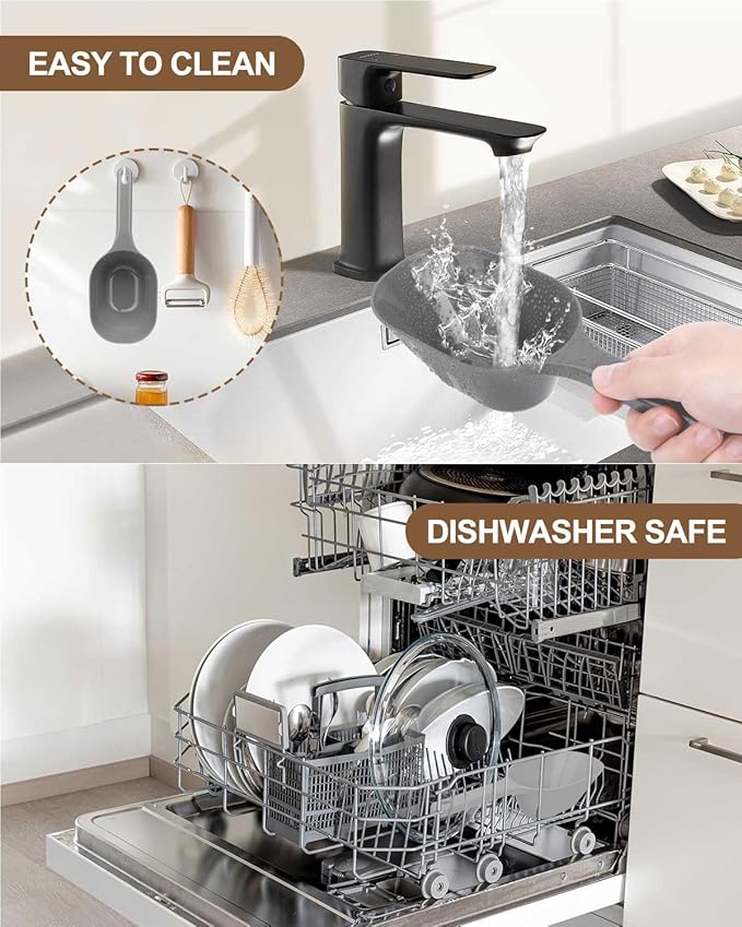 2 PACK Dog Food Scoop,1 Cup Capacity Pet Food Scoop With Measuring Lines For Dog, Puppy and Cat (Grey)