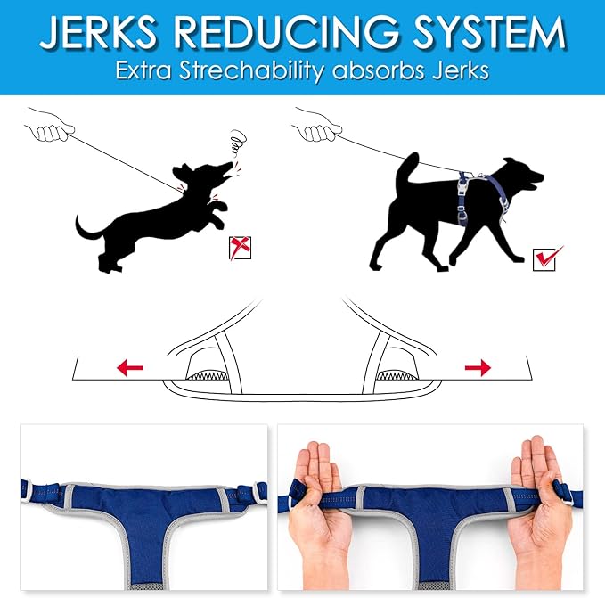 ThinkPet No Pull Harness Breathable Sport Vest with Handle-Dog Harnesses Reflective Adjustable for Medium Large Dogs