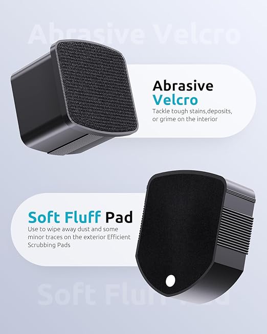 SEAOURA 2-in-1 Aquarium Magnetic Cleaner with Digital Aquariums Thermometer, Fish Mini Magnets Brush only for Glass Tank,Tiny Magnet Floating Cleaning Tool for 1-30 Gallons