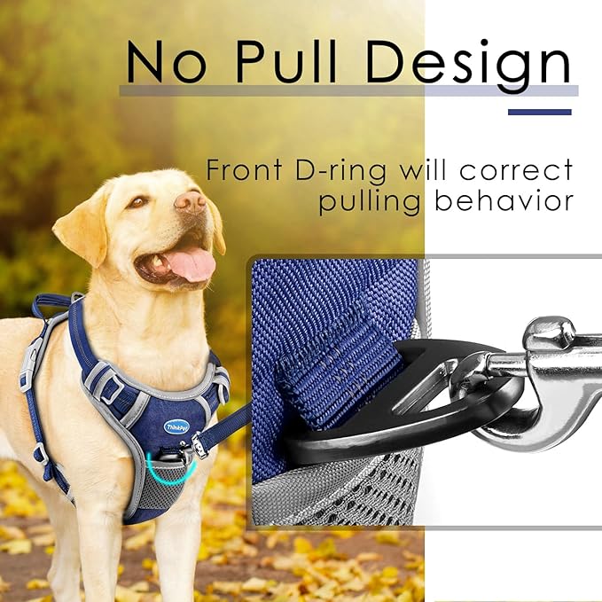 ThinkPet No Pull Harness Breathable Sport Vest with Handle-Dog Harnesses Reflective Adjustable for Medium Large Dogs