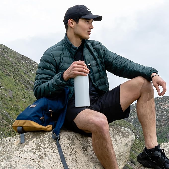 LaserGram Personalized Water Bottle, Dragon, Stainless Steel Double Wall Vacuum Insulated with Flip Top Straw, Custom Engraved Gift (40oz / 1180ml Gray)