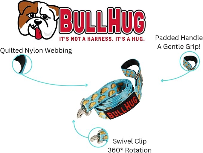 BULLHUG 6 FT Bulldog Leash with Padded Handle. Perfect for Bulldogs, French Bulldogs, Pugs & All Breeds. Leashes for Walking, Training Lead for Bulldogs (Tan Plaid)