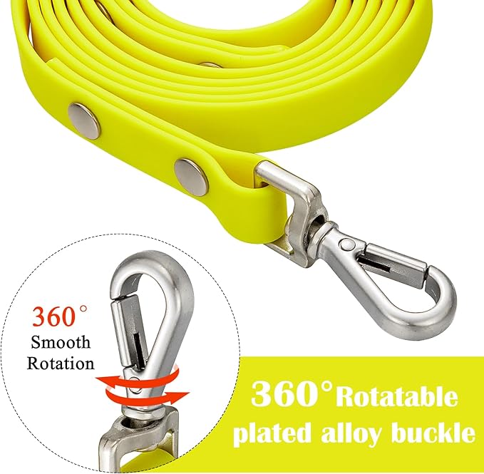 Waterproof Long Dog Training Leash 15ft Outdoor PVC Dog Leashes Great for Large Medium Small Dog Training Lead,Beach,Yard,Play,Camping(Yellow