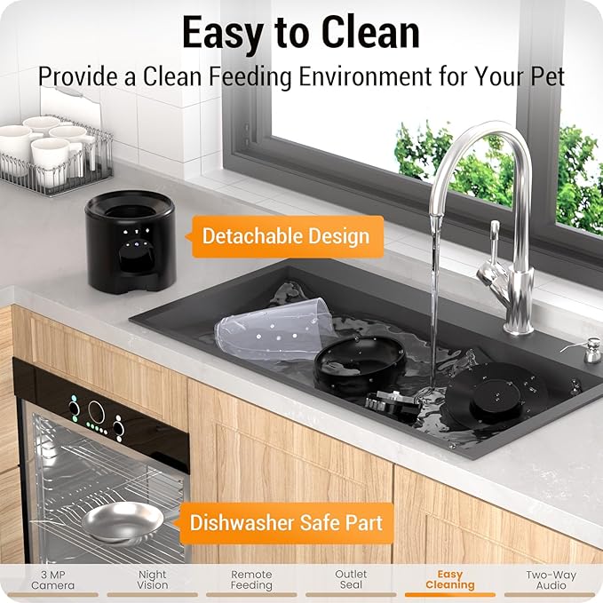 Automatic Cat Feeder with HD Camera: 5G WiFi Automatic Dog Feeder with Night Vision, 5L Timed Auto Cat Food Dispenser with APP for Pet, Detachable for Easy Clean-21 Cups