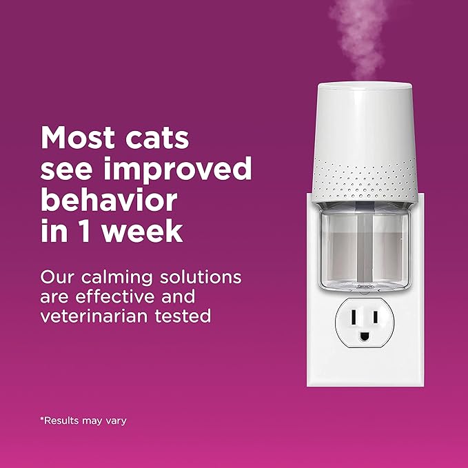 Comfort Zone 30 Day Starter Kit: 1 Cat Calming Diffuser & 1 Refill; Cat Pheromones Help Anxiety; Reduce Stress, Urine Marking, Scratching