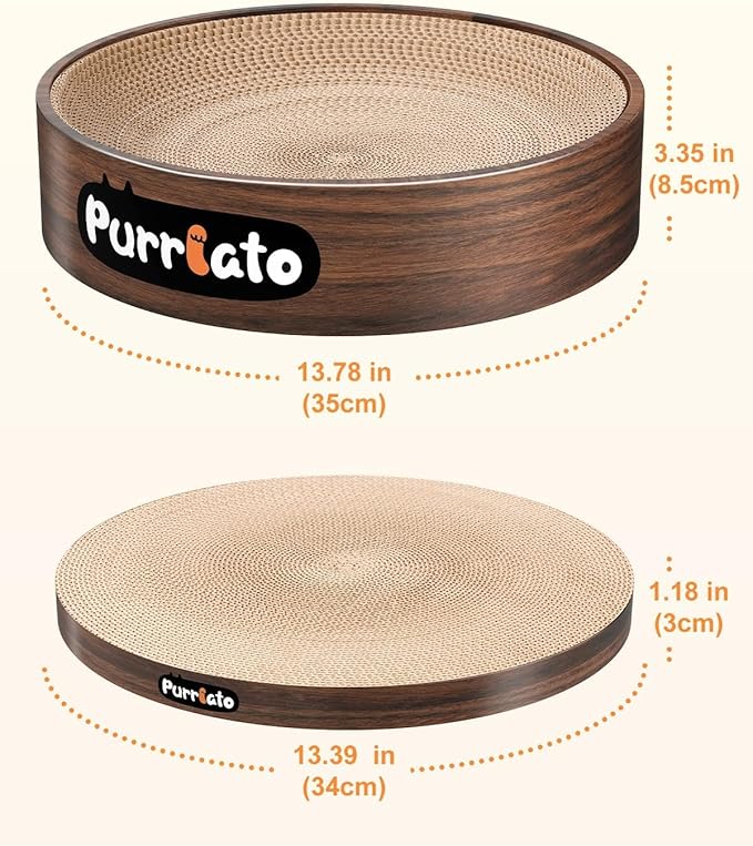 Cat Scratcher, Cardboard Cat Scratchers for Indoor Cats, Large Cat Scratching Board, Round Bowl Cat Scratch Pad Bed (Checkerboard)