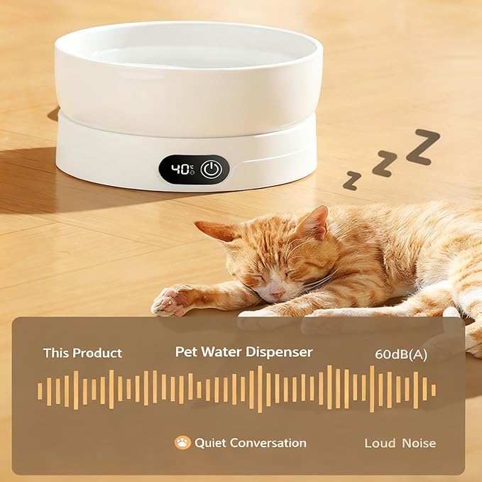 Heated Pet Water Bowl, Heated Bowl for Pets Adjustable Temperature Settings Heateds Dog Bowls Thermal Drinking Plate for Dogs Cats Small Animals Drinking Heaters