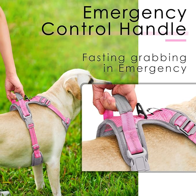 ThinkPet No Pull Harness Breathable Sport Vest with Handle-Dog Harnesses Reflective Adjustable for Medium Large Dogs
