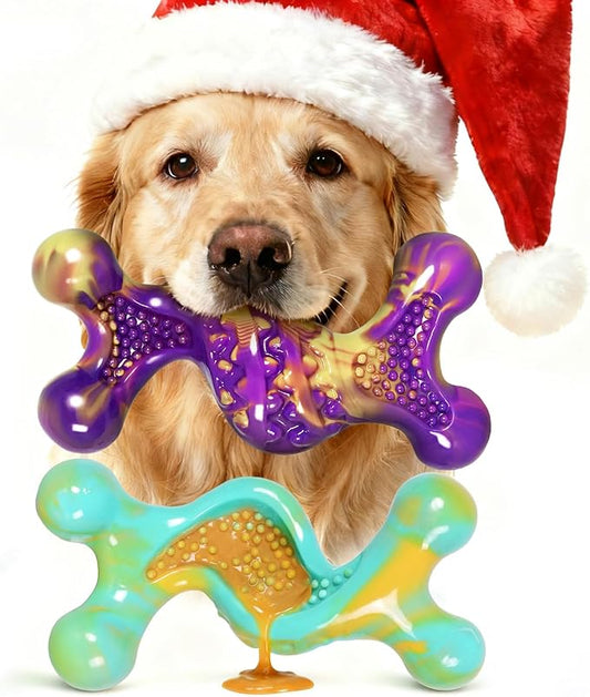 Dog Toys for Aggressive Chewers: 2 Pack Tough Dog Toy for Medium & Large Dogs Weighing 20-70 lbs, Indestructible Dog Chew Toys, Long-Lasting Dog Bones for Large Breed, Keeps Them Busy