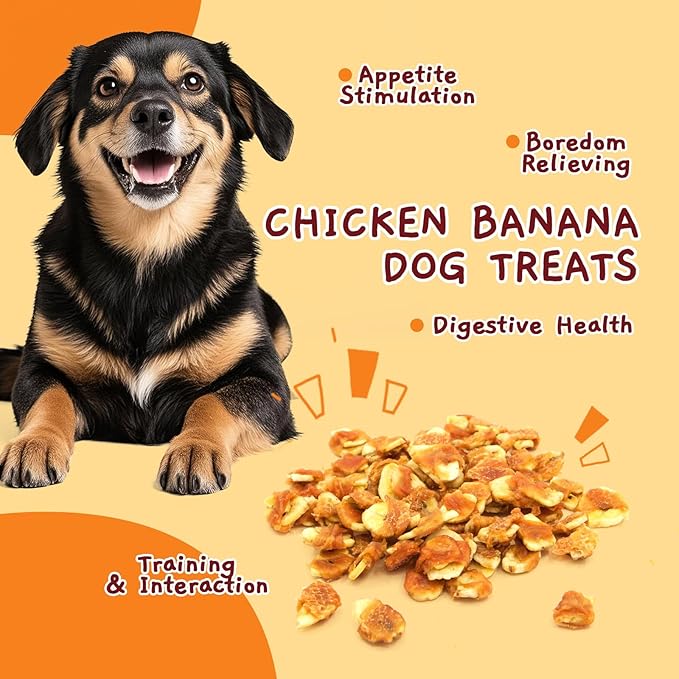 Jungle Calling Chicken Wrapped Banana Dog Treats – Healthy Low-Fat, Grain-Free Training Snacks with Natural Fiber for Small and Medium Dogs, 10.6 oz