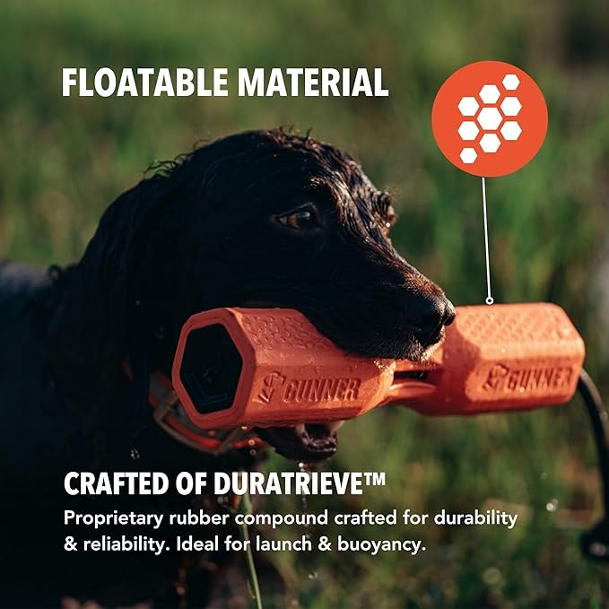 GUNNER Dog Training Bumper - Retriever Training Dummy, Retrieving Dummies for Pets, Bumpers for Water Retrieving with Adjustable Rope, (Orange)