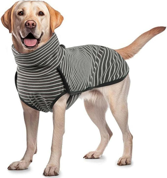 ROZKITCH Dog Winter Coat Soft Pullover Pajamas, Pet Windproof Warm Cold Weather Jacket Vest Cozy Jumpsuit Apparel Outfit Clothes for Small, Medium, Large Dogs Walking Hiking Travel Sleep Stripe 2XS