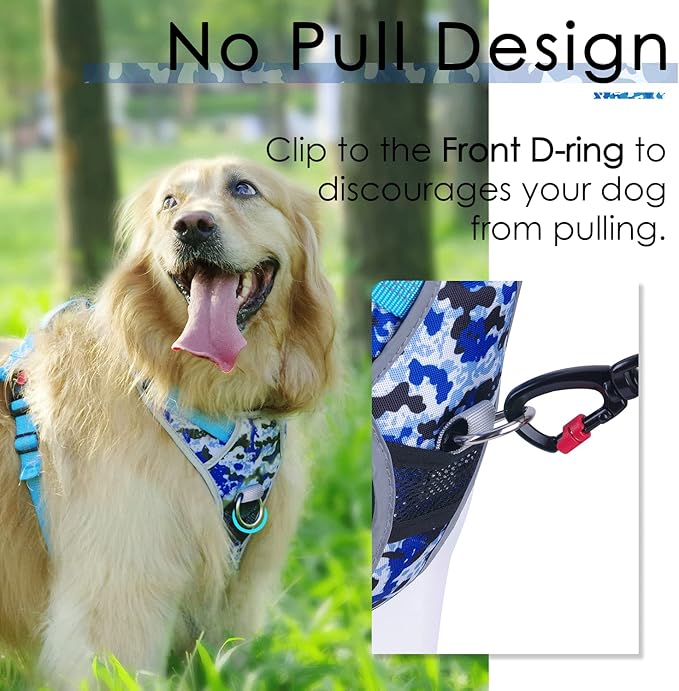 ThinkPet No Pull Harness Breathable Sport Vest with Handle-Dog Harnesses Reflective Adjustable for Medium Large Dogs
