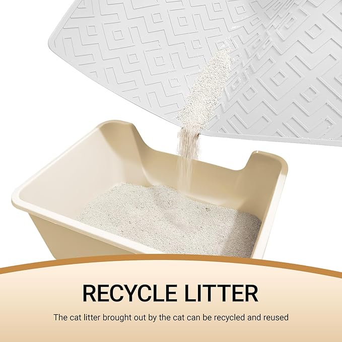 Cat Litter Mat 28"x20" – Extra Large Silicone Litter Trapping Mat, Waterproof, Non-Slip, Easy to Clean, Soft & Durable Floor Mat for Cats & Pets (Translucent, 28 * 20”)