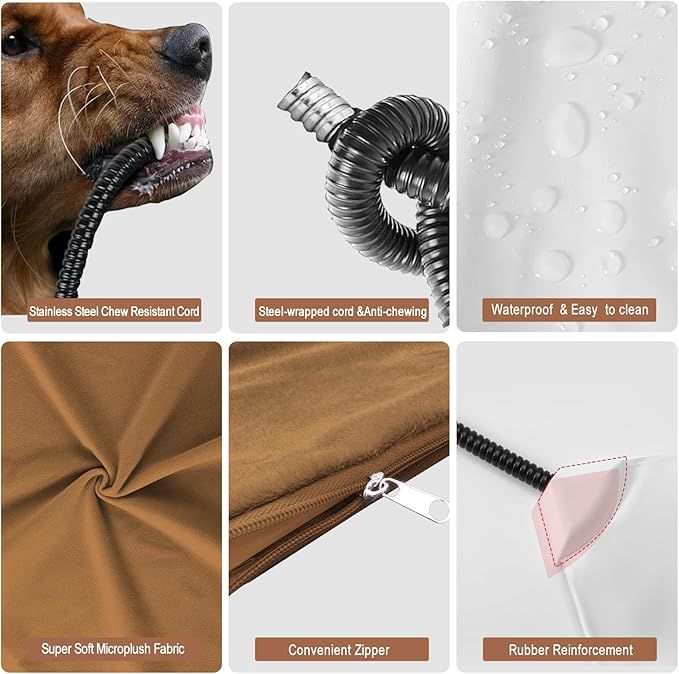 On/Off Switch Electric Pet Heating Pad with Chew Resistant Cord and 2PCS Machine Washable Cover,Indoor Heated Pet Bed Warmer,for Cat Beds and Dog Beds (One Size)