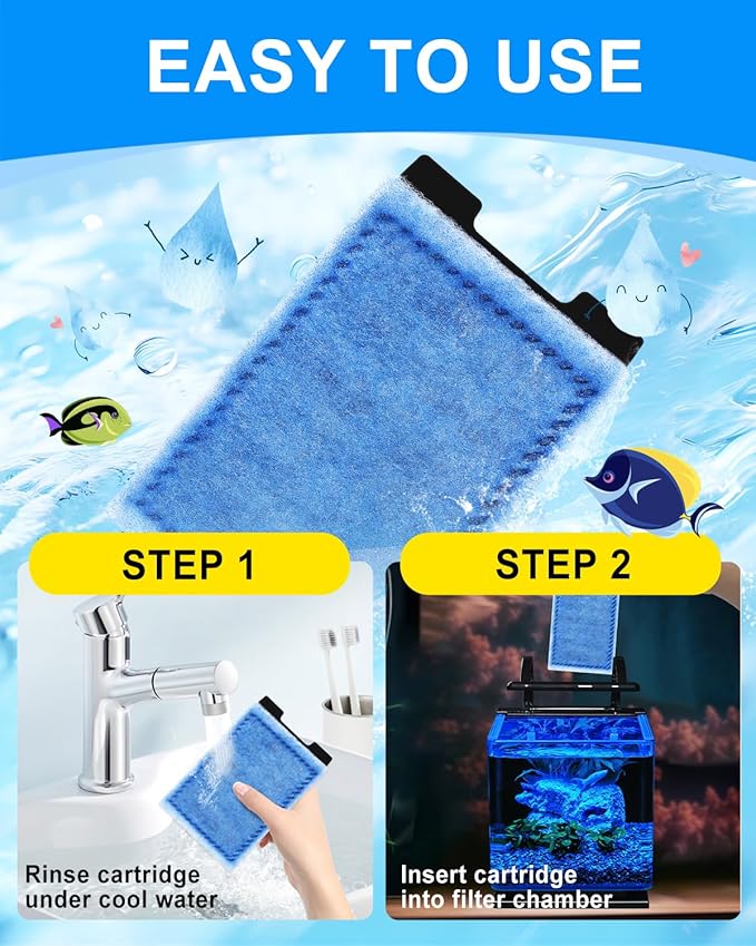 10 Pack Rite-Size Z Filter Cartridges Compatible with Marineland Eclipse System 2/3, Aquarium Filter Cartridge Compatible with Marineland Hidden Filtration System 5, Contour 3/5