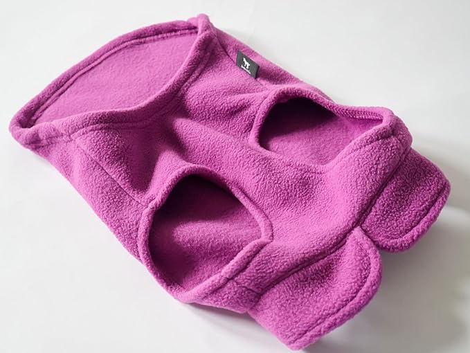 JACKO & CO - Fleece Vest Dog Sweater with Leash Ring - Soft, Warm & Lightweight Pullover Coat for Small & Medium Dogs, Puppies & Cats - Cozy Fall/Winter/Spring Pet Jacket (Purple, Medium 6-10lbs)