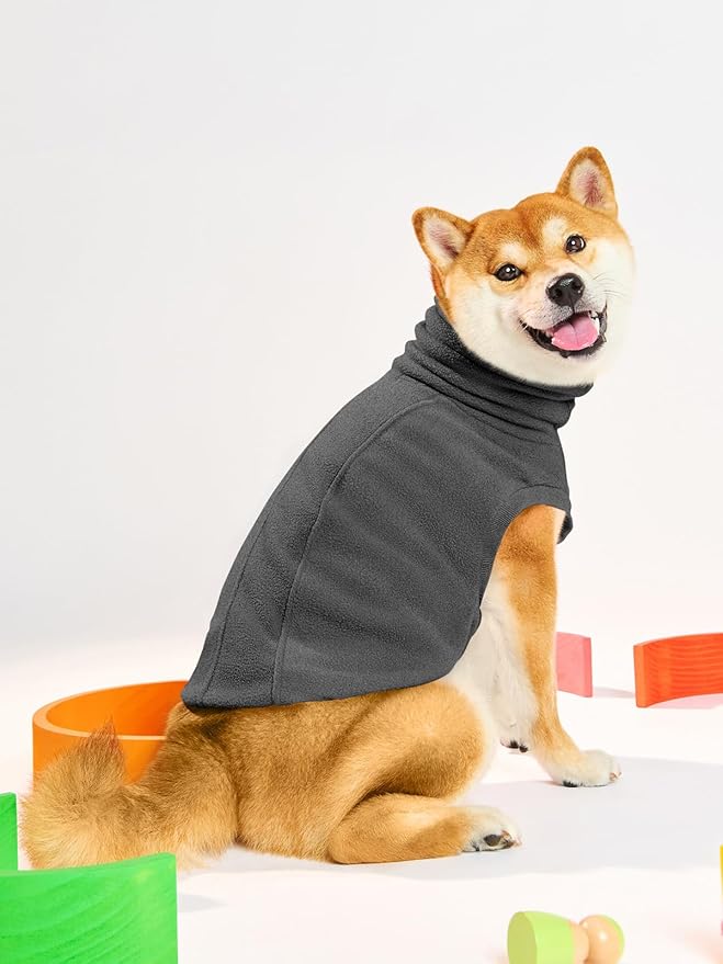 Haloumoning Fleece Dog Sweater Turtleneck Pullover Sweatshirt Pet Winter Warm Clothes