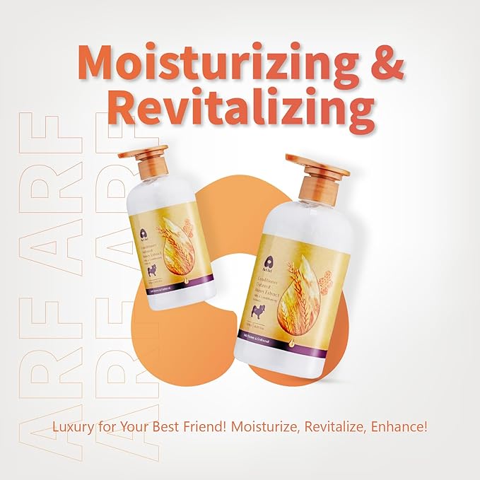 Arf Arf Oatmeal Dog Conditioner for Sensitive Skin - Soothing Anti-Itch & Detangling Formula for Dry, Itchy Skin & Matted Fur - Gentle for Puppies & All Breeds - 16oz