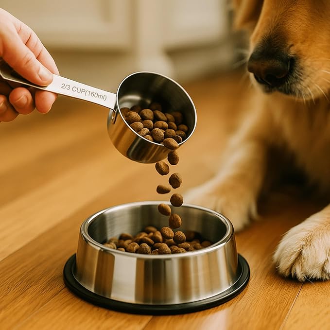 KEAWELL Premium Dog and Cat Food Measuring Cup 18/10 Stainless Steel (1, 2/3 Cup)