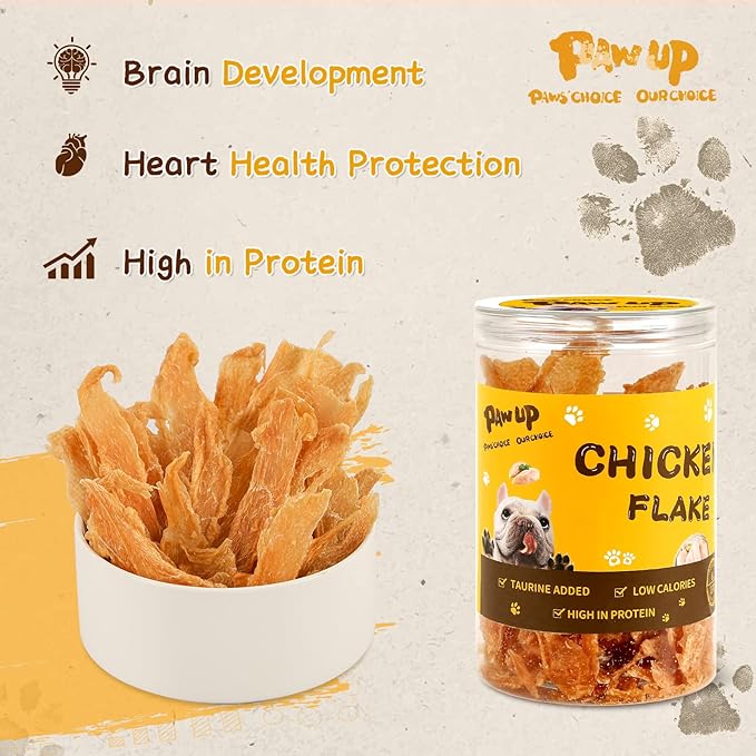Chicken Jerky Crisp Flakes for Dog Treats, 1% Taurine Added, 6oz (170g), Chip Jerky, High Protein Chicken Dog Training Rewards, Rawhide-Free, Gluten-Free