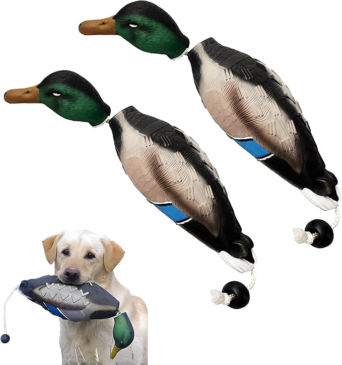 2 Pcs Duck Dummy Bumper Toys for Hunting Retriever Dog Training, Dog Retriever Outdoor Training Toy ，Hunting Duck Recognition Trainers, Foam Pet Interactive Toys