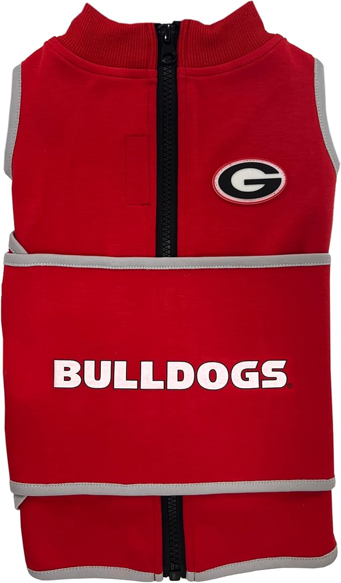 NCAA Georgia Bulldogs Dog Anxiety Calming Shirt Soothing Vest, for Dogs/Cats with Anxiety, Fears, Fireworks, Loud Noises, Dark, Lonely Keeps Dogs Calm & Feeling Safe, Relaxing Jacket, Medium