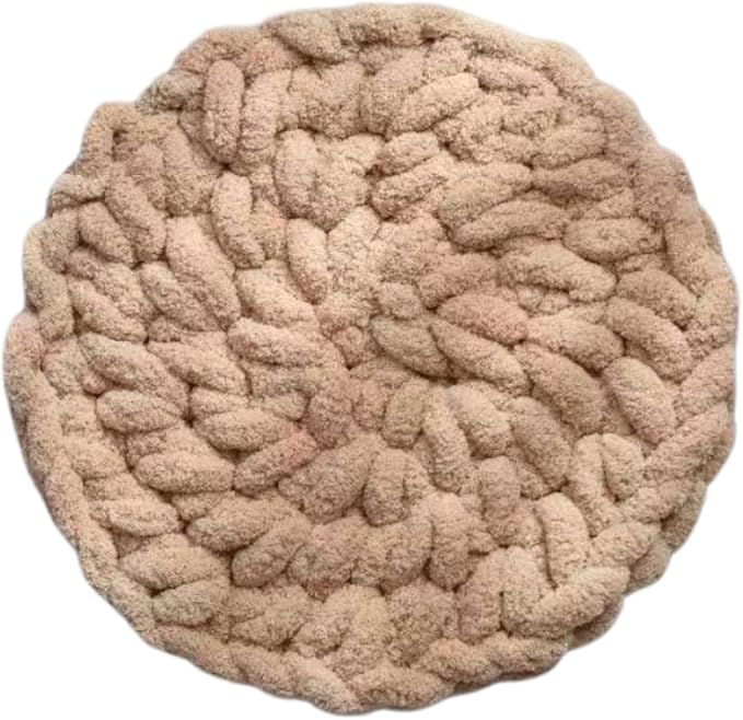Cat Knitted Bed Mat, Extra-Soft Washable Warm Round Pads Cushions for Indoor Kittens, Cat Trees Towers, Perfect for Kneading and Sleeping (Oatmeal,X-Large)