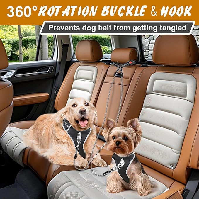 Dog Seat Belt for Car,Chew Proof Puppy Seatbelt,Heavy Duty Pet Leash for Medium & Large Chewer Dogs