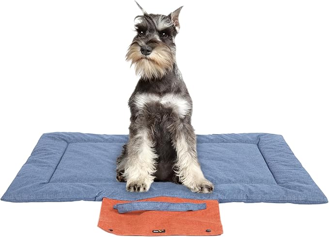 KHONSU PET Dog Travel Mat for Camping Portable Waterproof Lightweight & Outdoor Easy Clean Pad Foldable into Compact Carry Bag (Small Sized up to 25 lbs)