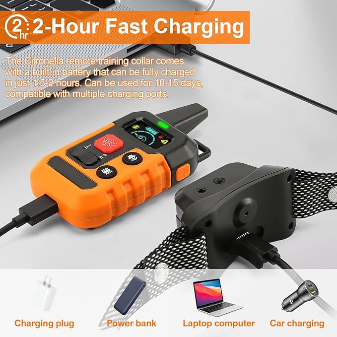 Citronella Training Collar for Dog, [No Citronella Refill] Spray Dog Training Collar with Beep/Vibration/Spray 4 Mode & 6 Adjustable Sensitivities, IPX7 Waterproof Dog Bark Collar for L/M/S Dogs