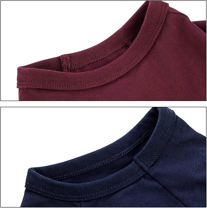 Koneseve Dog Shirts Soft Cotton Dog Clothes Stretchy T-Shirt for Small Medium Large Dogs Cat Shirt Breathable Puppy Outfit Kitten Apparel Pet Pullover Tee Blank Basic Sweatshirt 2-Pack Blue & Red 2XL